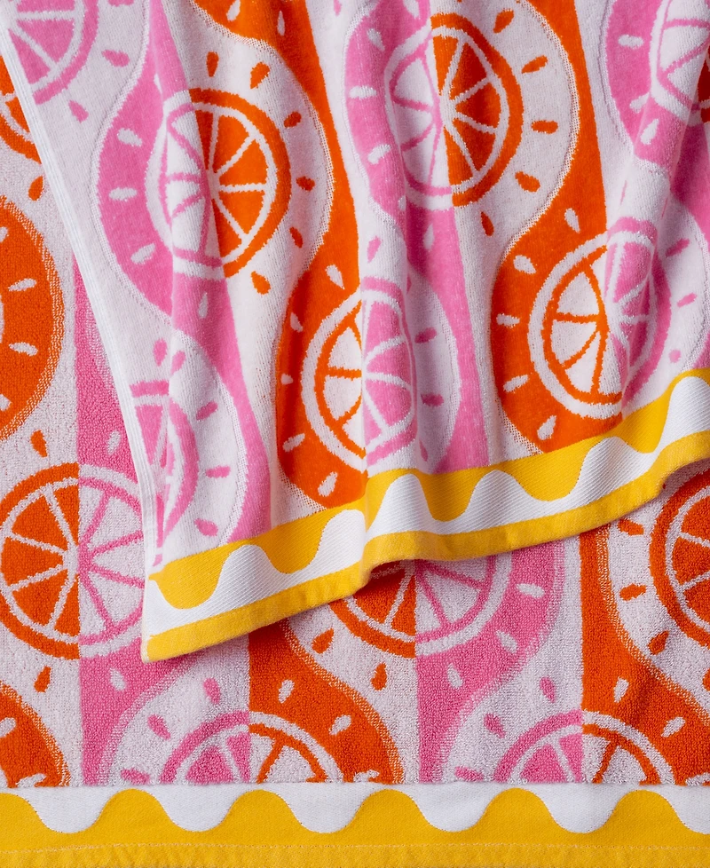The Beach House Citrus Print Cotton Jacquard Beach Towel, 40" x 70"