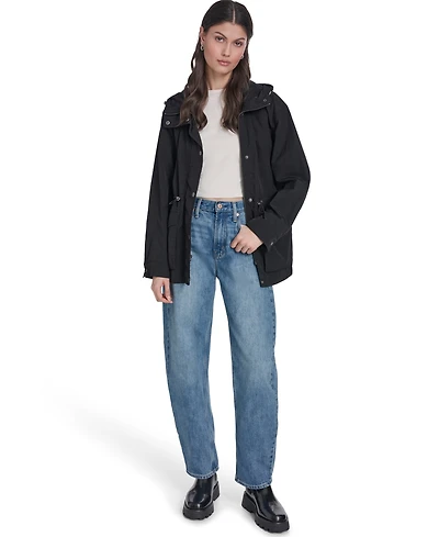 Levi's Women's Cinch-Waist Hooded Rain Anorak Jacket