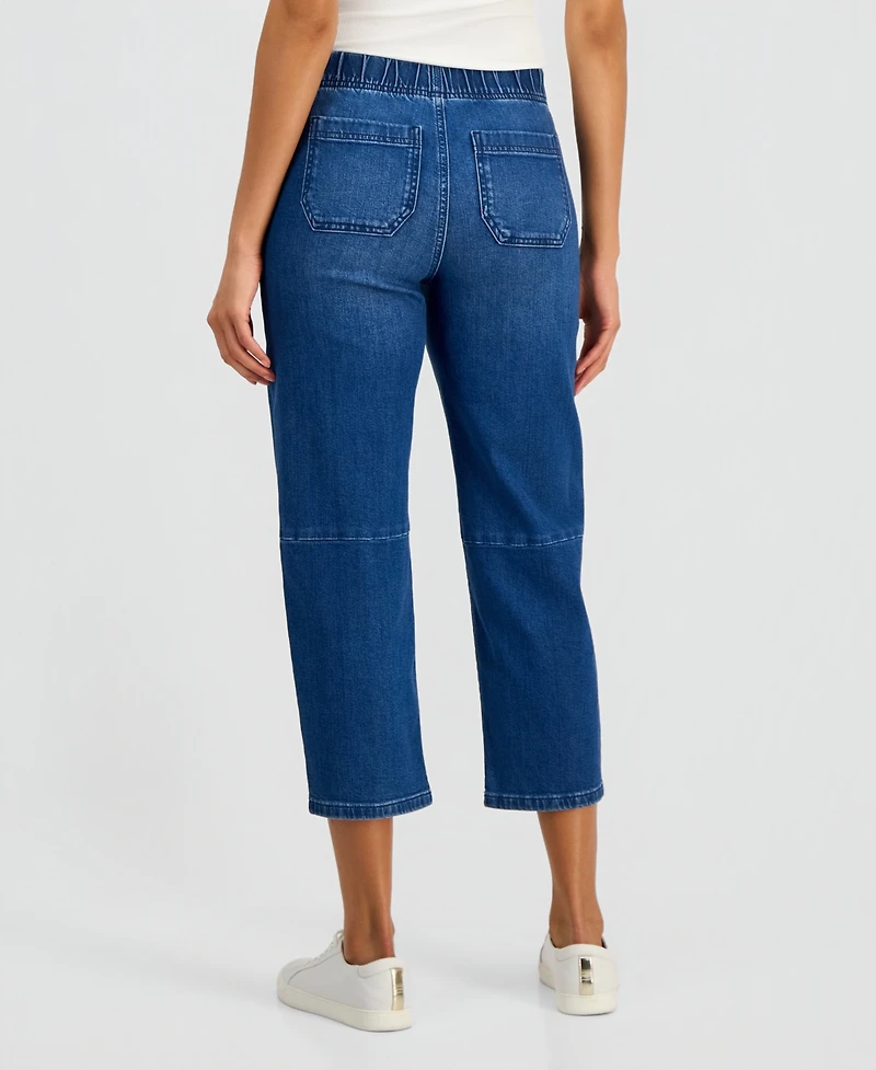 Style & Co Women's High-Rise Pull-On Barrel Jeans, Macy's Exclusive