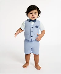Nautica Baby Boys' Short Sleeve Shirt, Vest and Shorts, 3-Piece Set