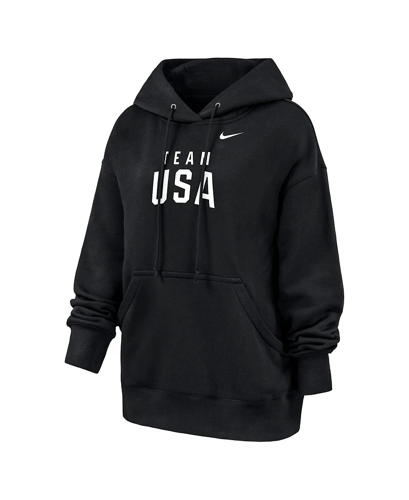 Nike Women's Black Team Usa Oversized Phoenix Fleece Hoodie