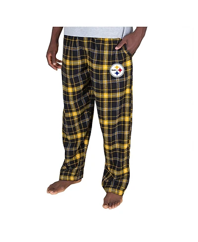 Concepts Sport Men's Black Pittsburgh Steelers Ultimate Plaid Flannel Pants