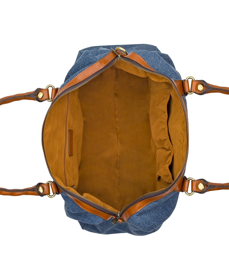 Patricia Nash Milano Extra-Large Denim Weekender Duffel Bag