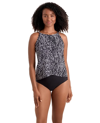 ShapeSolver Sport by Mimi Flamingo Women's High Neck Tankini