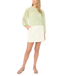 Vince Camuto Women's Half-Placket Shirred Yoke Blouse