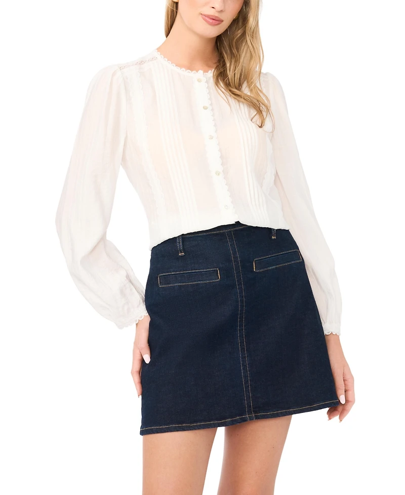 Vince Camuto Women's Lace Button-Front Blouse