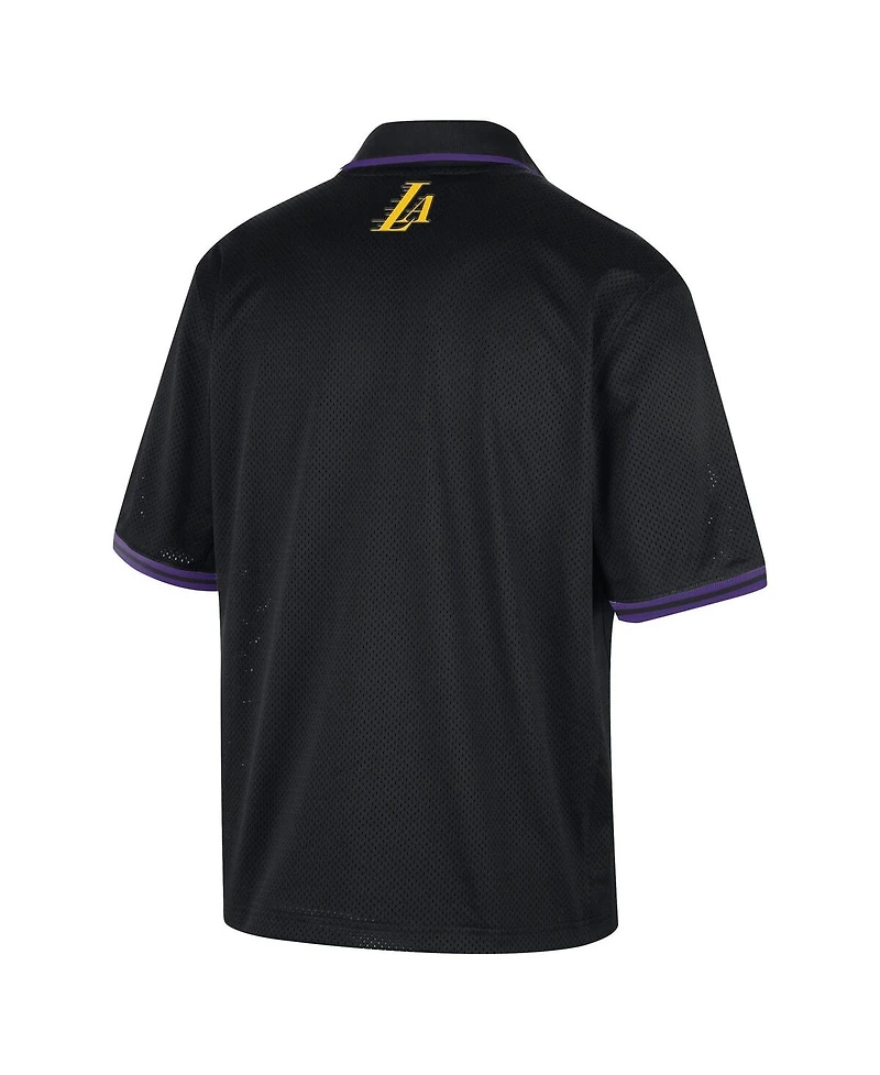 Nike Men's Black Los Angeles Lakers 2025/26 City Edition Remix Courtside Air Half-Sleeve Polo Shirt