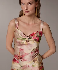 Donna Karan New York Women's Floral A-Line Midi Dress