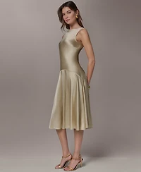 Donna Karan New York Women's Sleeveless Boat Neck Midi Dress