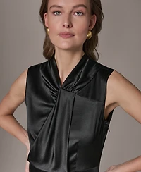 Donna Karan New York Women's Mock Neck A-Line Dress