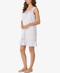 Eileen West Women's Cotton Sleeveless Chemise Night Dress