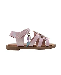 Bebe Little Girls Girl's Fashion Sandals – Dressy Shoes with rs Logo and Hanging Charms