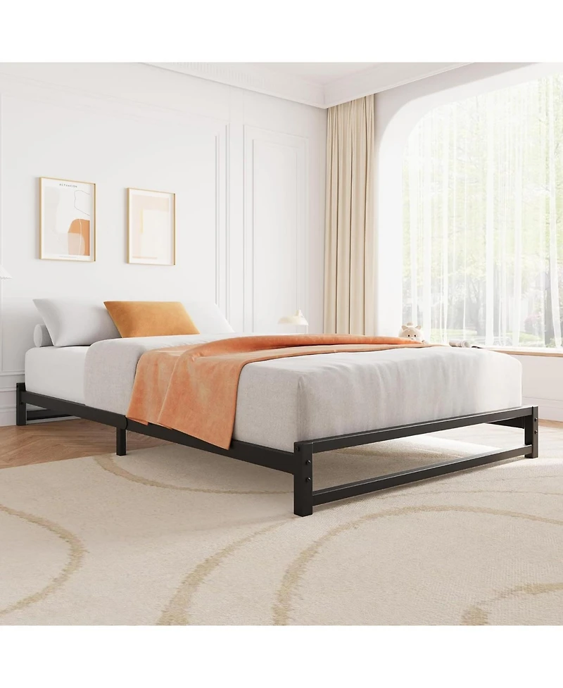 gaomon 6 Inch Size Metal Platform Bed Frame with Steel Slat Support, Mattress Foundation and No Box Spring Needed