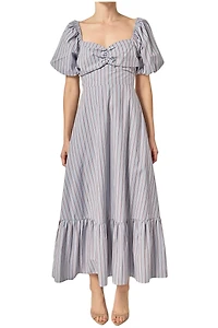 English Factory Women's Striped Tie Bck Maxi Dress
