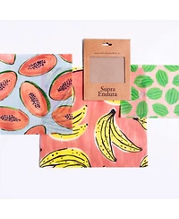 Beeswax Wrap In Fruit Print- 3 pack