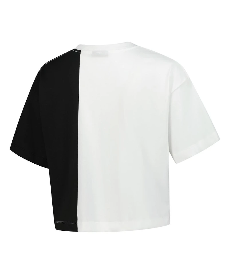 New Era Women's White Chicago Sky Team Split Cropped Boxy T-Shirt