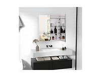Slickblue Bathroom Mirror Medicine Cabinet with Lights and 2 Doors