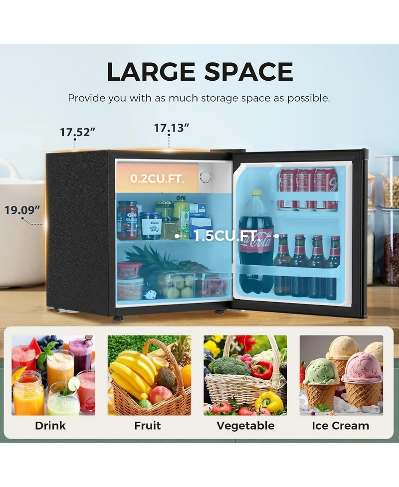 Antarctic Star 1.6 Cu. Ft. Compact Refrigerator with Chiller Compartment