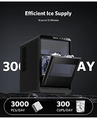 Antarctic Star Countertop Crescent Ice Maker, 26 lbs. Capacity with Detachable Tank