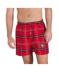 Concepts Sport Men's Scarlet/Black San Francisco 49ers Ultimate Flannel Boxers