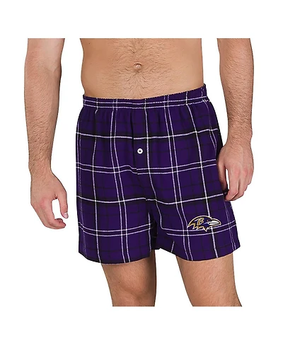 Concepts Sport Men's Purple/Black Baltimore Ravens Ultimate Flannel Boxers