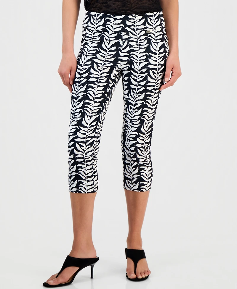 I.n.c. International Concepts Petite Printed Mid-Rise Pull-On Bengaline Capri Pants, Macy's Exclusive