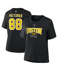 Fanatics Women's David Pastrnak Black Boston Bruins 2026 Nhl Stadium Series Authentic Stack Name Number T-Shirt
