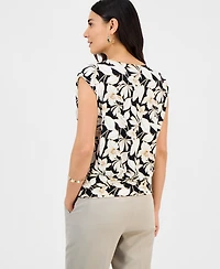 I.n.c. International Concepts Petite Extended-Shoulder Banded-Hem Top