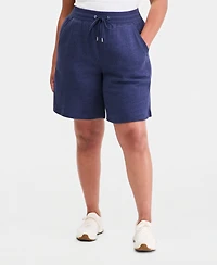 Id Ideology Plus Size Cotton-Blend Pull-On Bermuda Shorts, Exclusively at Macy's