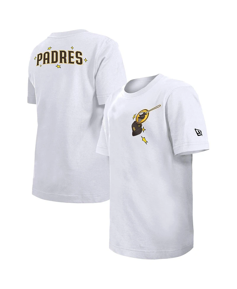 New Era Big Boys and Girls White San Diego Padres Stars Cap T-Shirt
