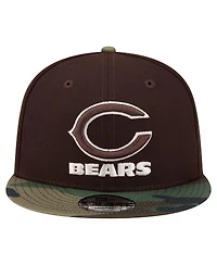 New Era Men's Dark Brown Chicago Bears Burnt Wood Camo 9FIFTY Snapback Hat