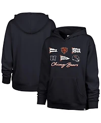 '47 Brand Women's Navy Chicago Bears Bow Banners Naomi Hoodie