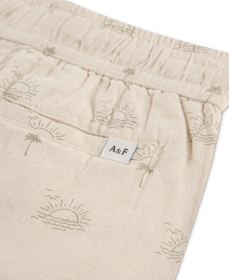 abercrombie kids Boys' Linen Shirt and shorts, 2-Piece Set