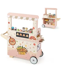 Slickblue Kids Play Food Truck Toy with Pizza Oven and Snack Cart