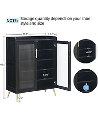 gaomon Shoe Cabinet 5-Tier Shoe Storage Cabinets Shoe Cabinets Storage for Entryway Shoe Organizer Cabinet with Glass Doors for Hallway Living Room