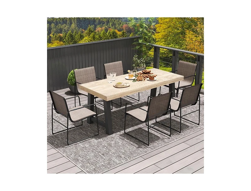 Slickblue Patio Furniture Chair Set of 4 with Ventilated Seat