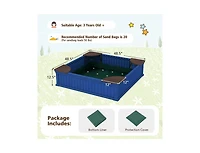 Slickblue Kids Outdoor Sandbox with Oxford Cover and 4 Corner Seats