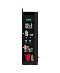 Fm Furniture Nampa Storage Cabinet, Single Door, Broom Hangers,Wengue
