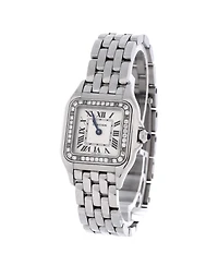 Pre-Owned Cartier Panthere de Cartier Quartz Watch in Stainless Steel with Diamond Bezel 22mm