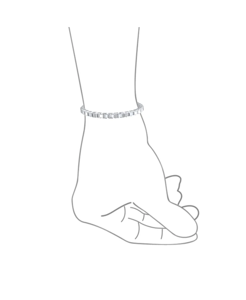 Bling Jewelry .925 Sterling Silver Strong Venetian Square Box Link Chain Bracelet Made In Italy