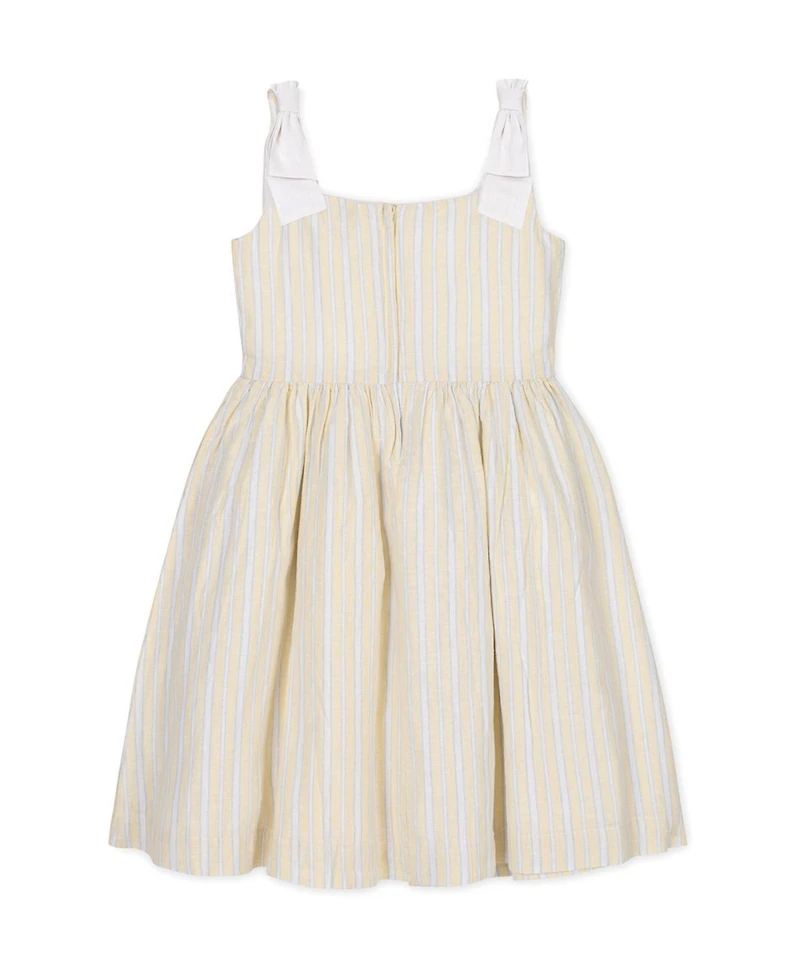 Hope & Henry Toddler Girls Linen Bow Shoulder Dress