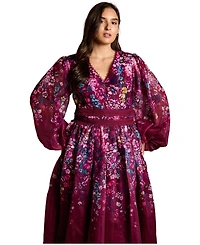 Coast Women's Plus Size Floral Organza Midaxi Dress