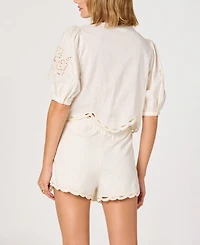 Astr the Label Women's Sleeveless Button-Front Top