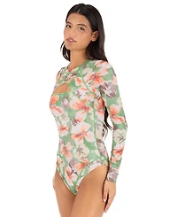 Hurley Women's Gingko Cloud Max Cross Yoke Moderate One-Piece Surf Suit