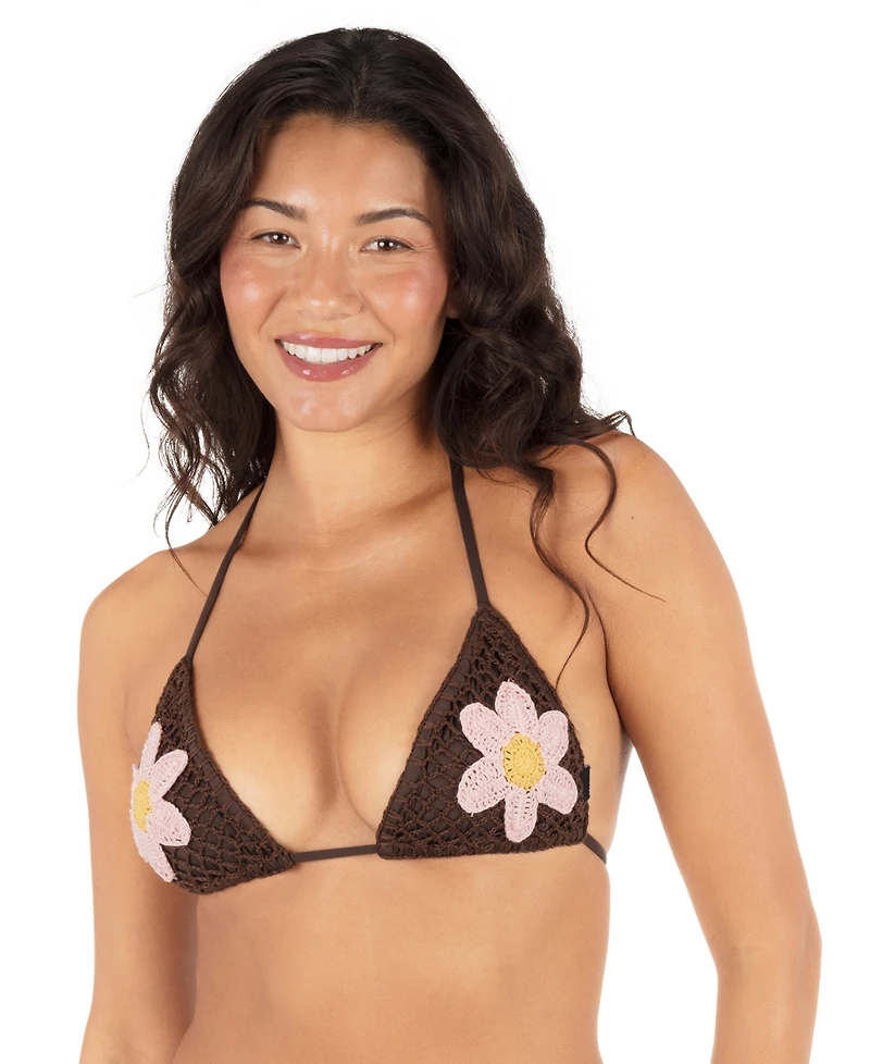 Hurley Women's Flower Crochet Bikini Top