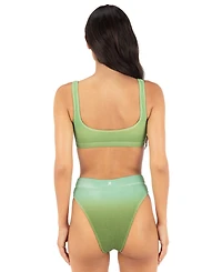 Hurley Women's Ombre Scrunch Scoop Neck Bikini Top