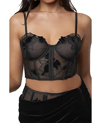 Jluxlabel Women's Velvet And Lace Bustier