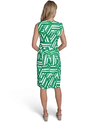 Calvin Klein Women's Printed Crew Neck Sheath Dress