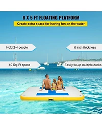 Mecale Inflatable Dock Platform, 8 x 5 ft Inflatable Floating Dock with Electric Air Pump