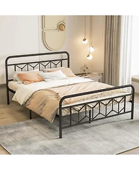 Queen Size Bed Frame Mattress Foundation with Headboard 12.5" Under-bed Storage